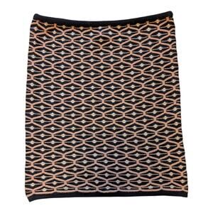 Missoni Women's Black Tan Textured Stretch Knit Mini Skirt Sz 6